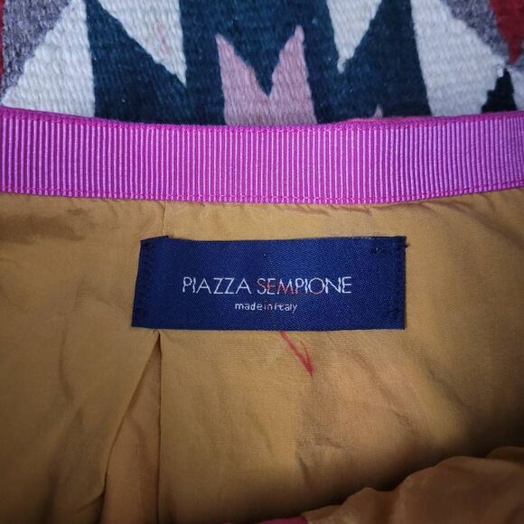 Piazza Sempione Circle A-line Skirt Sz 38‎ US 2 Pink Watercolor Snap Front Artsy - Picture 4 of 7